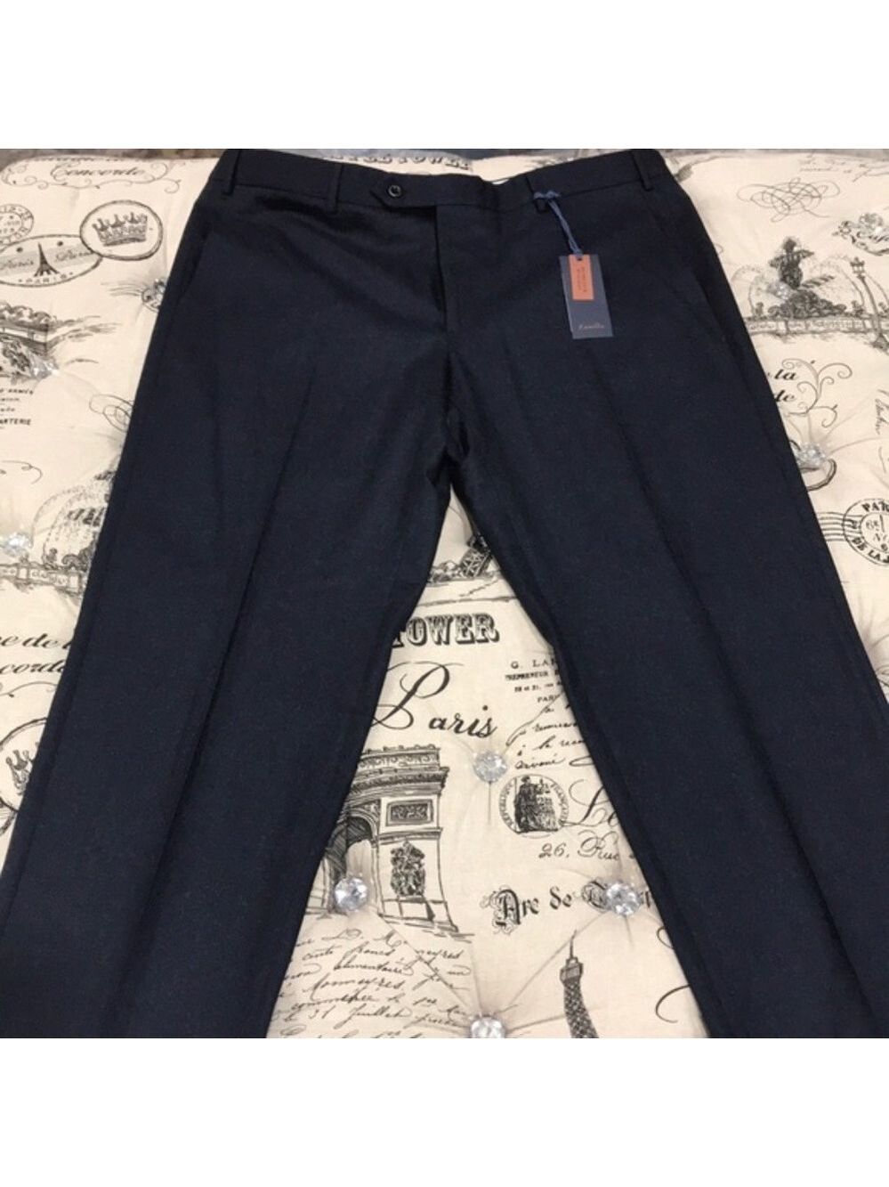 ZANELLA Parker Flat Front Wool Pants - Picture 2 of 3